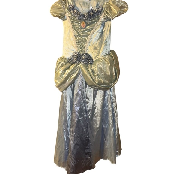 Disney Princess Cinderella blue satin ball gown costume dress M kids 7-8 - Picture 1 of 3